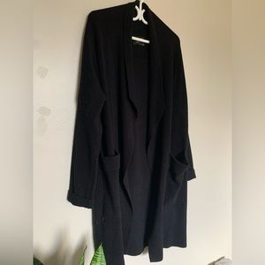 Long black coatigan